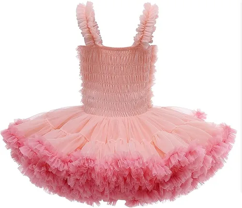 Vista 2 de Super Fairy Baby Girl's Tutus Dress Toddler Lace Tulle Ballet Skirt Birthday Party Dress Up