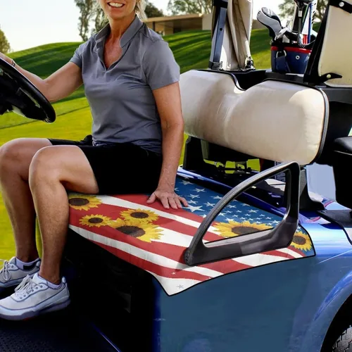 Vista 3 de Accesorios para carrito de golf, fundas de asiento para EZGO, ajuste universal, mantas de toalla de asiento para carrito de golf, fácil de instalar
