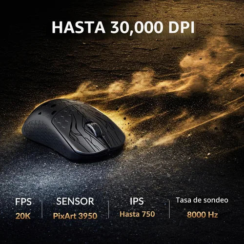 Vista 3 de Keychron Ratón inalámbrico G5 8K de 2,4 GHz y Bluetooth 5.3, 1.52 oz