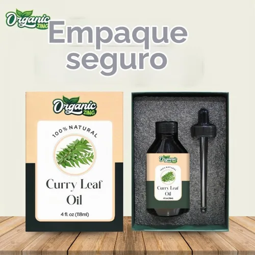 Vista 4 de Organic Zing Aceite de hoja de curry de grado cosmético (4.0 fl oz / 3.99 fl oz) con cuentagotas – Aceite botánico para el cuidado de la piel