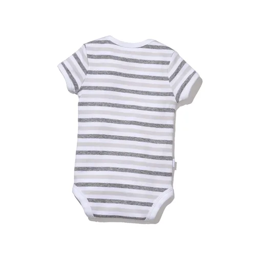 Vista 4 de Nanit Body de manga corta Sleep Wear - Rayas grises jaspeadas 9M