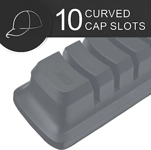 Vista 2 de Organizador de sombreros, soporte para 10 gorras, no se instala en interiores (gris)