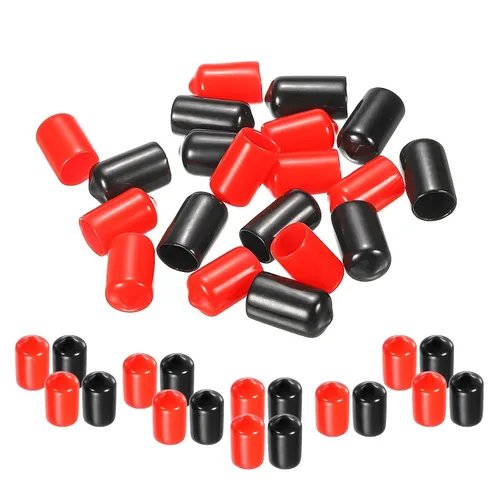 Vista 76 de MECCANIXITY 50 unids tapas de goma Surtido de 0.079 in PVC vinilo tornillo rosca protector para tornillo tornillo negro rojo