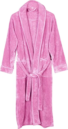 Vista 3 de NY Threads - Bata de baño en material de polar bata para spa de felpa suave con cuello chal para mujer