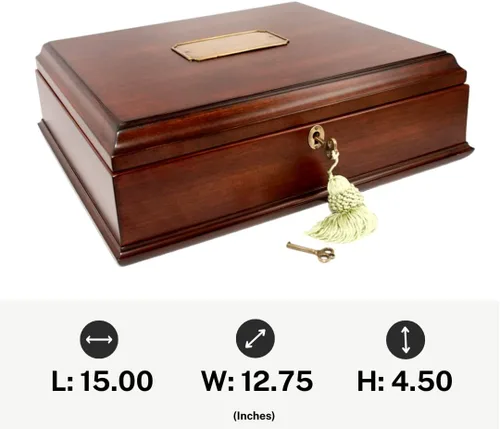 Vista 7 de Caja de madera estilo antiguo para tesoros y recuerdos con cierre en latón