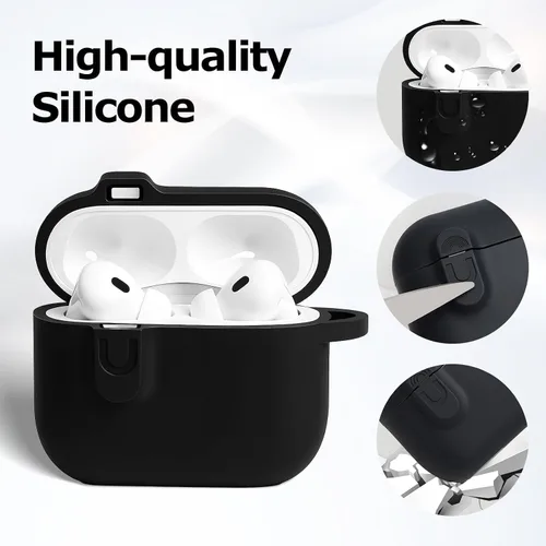 Vista 3 de Funda compatible con AirPod Pro 3 con kit de limpieza, color negro A4-magnético negro