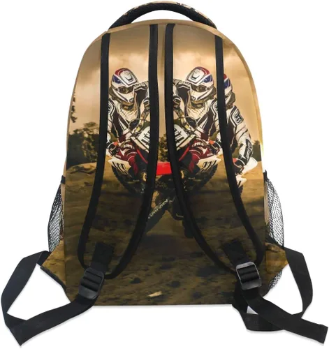 Vista 6 de Mochilas ligeras de motocross para vehículos de motocicleta, bolsas para niños, bolsa de libros para hombre, regalos de regreso a clases