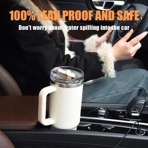 Vista 7 de Paquete de 2 tapas de repuesto con popote abatible desmontable para vaso térmico de 30 oz, compatible con Stanley Quencher ProTour, tapa a prueba