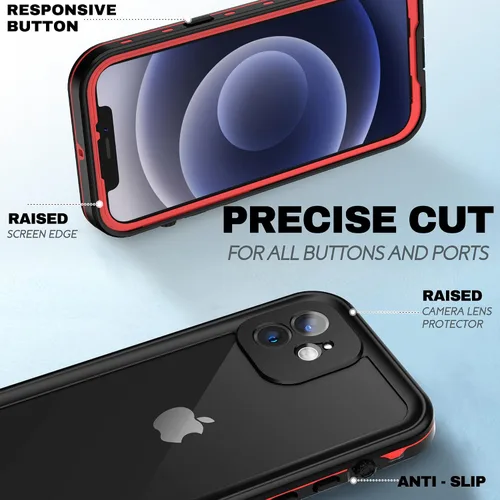 Vista 5 de BEASTEK TRE - Funda impermeable para Apple iPhone 12, a prueba de golpes, con certificación IP68, con protector de pantalla integrado, funda