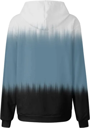 Vista 30 de Ceboyel Sudaderas de gran tamaño para mujer, teñido anudado, manga larga, sudaderas con capucha, ajuste holgado, ropa de moda para adolescentes