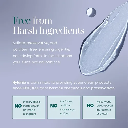 Vista 5 de Hylunia Gel limpiador facial - 5.1 fl oz - Lavanda, suero de ácido hialurónico - Acné - Reparación rápida de la piel Hydrating Cleanser & Makeup