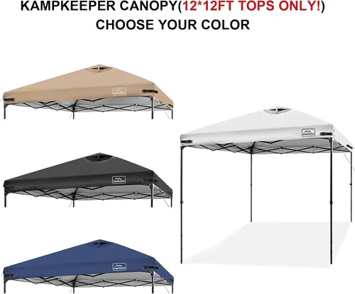 Vista 19 de KAMPKEEPER Cubierta de Repuesto Superior para Carpa Toldo Emergente con Ventilación de Aire y Correa Elástica Ajustable, Poliéster Resistente a Azul