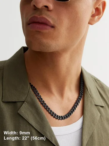 Vista 9 de Suplight Cadena de eslabones cubanos curvados de acero inoxidable 316L chapada en oro, plata, negro, para hombre y mujer, 46, 51, 56, 61, 66, 71