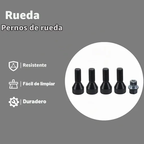 Vista 5 de M12 x 0.059 in Juego de pernos y tuerca de bloqueo de rueda para BMW 328i 525i 525xi 528i M3 M5 36136786419