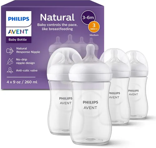 Vista 12 de Philips Avent - Biberón natural con boquilla de respuesta natural, azul, 4 onzas, paquete de 4, SCY900/24