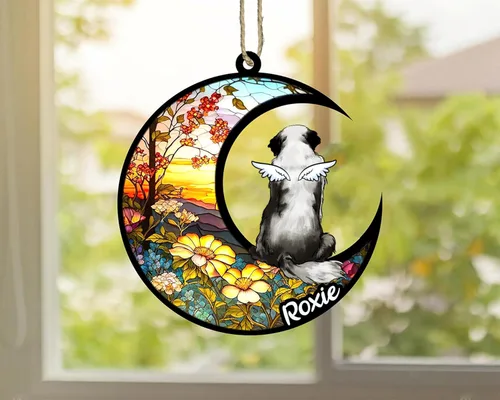 Vista 882 de LOVELYPOD Adorno de Navidad personalizado para perro Basset Hound (marrón) Basset Hound (marrón) adorno para atrapasoles de perro, razas de perros
