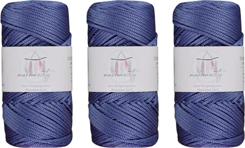 Vista 69 de Makromecity, Cordón de macramé de poliéster de 2 mm x 38 metros (125 yardas) 2 mm de polipropileno, cordón de macramé para crochet, bolsa