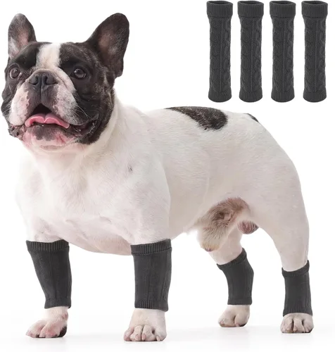 Vista 31 de ROZKITCH Protector de codo para perro, 2 patas delanteras y 2 patas traseras para rodilla, envoltura para codo de mascota, protector para calentar