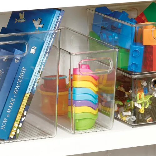 Vista 6 de iDesign - Contenedor de almacenamiento de plástico transparente y delgado para baño, organizador alto y estrecho para lociones, cremas y artículos