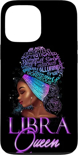 Vista 24 de Purple Libra Queen African American Woman Septiembre Octubre Funda para iPhone 17