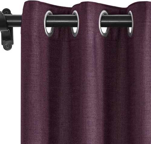 Vista 39 de Fcosie Cortinas opacas de lino 100 % opacas de 50 pulgadas de ancho x 63 pulgadas de largo, paneles de cortina con ojales para sala de estar
