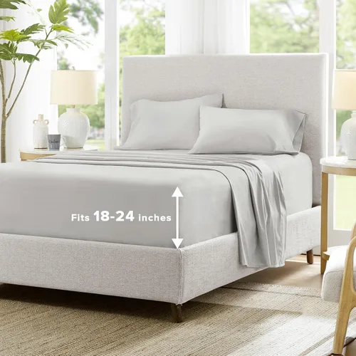 Vista 20 de Comfort Spaces - Sábana bajera Coolmax supersuave y resistente a la decoloración que absorbe la humedad con elásticos alrededor que se adapta a