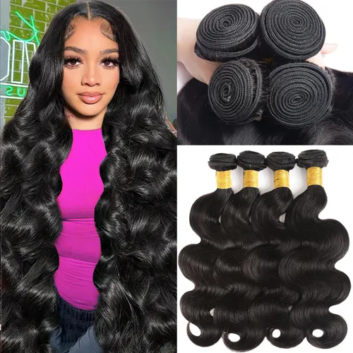 Vista 8 de 3 manojos de cabello humano 12A, ondulado, 100% sin procesar, cabello humano virgen brasileño de tejido rápido (14, 16, 18 pulgadas)