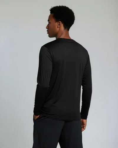 Vista 6 de Real Essentials Paquete de 4 unidades camiseta de manga larga para hombre Dry Fit, disipa la humedad, protección solar FPU 50+ contra rayos