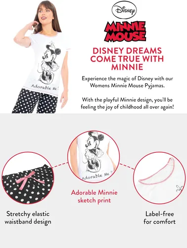 Vista 3 de Disney Pijamas para mujer Conjunto de pijama de Minnie Mouse Pijamas de algodón para mujer