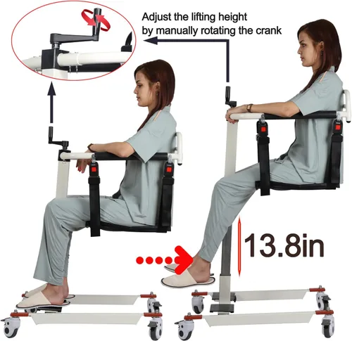 Vista 3 de Silla de transferencia de paciente, silla de ruedas elevadora de paciente para el hogar, elevador de silla de ruedas para automóvil, silla