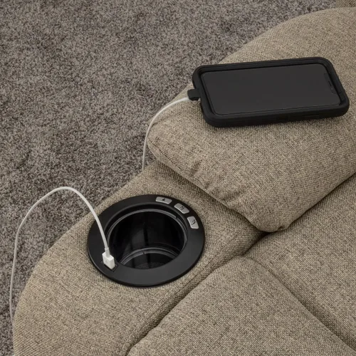 Vista 5 de RecPro Charles Powered RV Wall Hugger Reclinable Loveseat Avena de 64