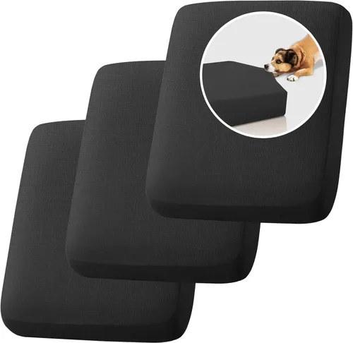 Vista 10 de H.VERSAILTEX Fundas de cojín individuales de lino tejido resistente al agua para sofá de 2 plazas para sofá de 2 cojines, fundas protectoras