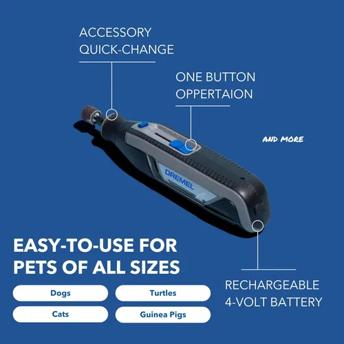 Vista 2 de Dremel PawControl 7760-PGK Lijadora y Recortadora de Uñas para Perros - Kit de Herramientas de Aseo para Mascotas Inalámbrico y Recargable - Seguro