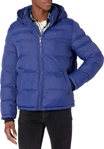 Vista 18 de Tommy Hilfiger - Chaqueta acolchada con capucha de relleno alternativo para hombre (tallas estándar y para personas grandes y altas)