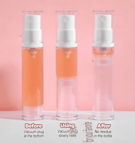 Vista 5 de 6 Pcs Travel Foundation Container, Clear Foundation Travel Container for DIY Lotion Moisturiser Shampoo Toiletry (0.34 fl oz, 1.8 x 9.4 cm)