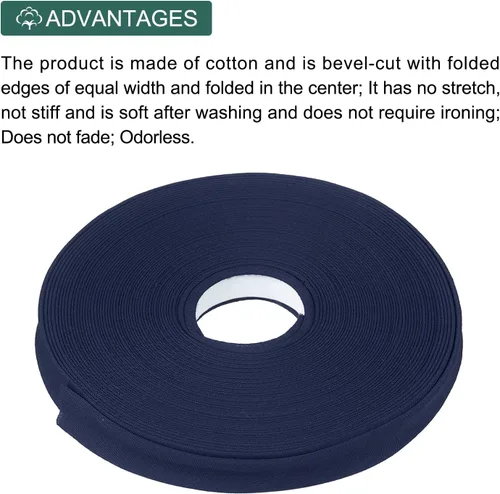 Vista 189 de MECCANIXITY Cinta al bies de doble pliegue de 1/2 pulgada de poliéster continuo a granel para costura, costura, dobladillo, encuadernación y Beige