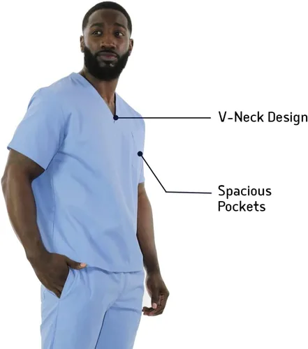 Vista 3 de SPECTRUM UNIFORMS Scrubs Top Doctor & Nurse Coat Yoga Unisex V-Neck Ideal for Medical Professionals Hospital and Lab Workwear