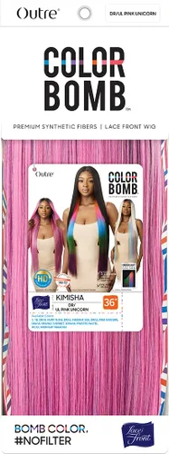 Vista 7 de Outre Peluca de encaje frontal - Colorbomb - KIMISHA (3DR4/UL FROSTED PASTEL)