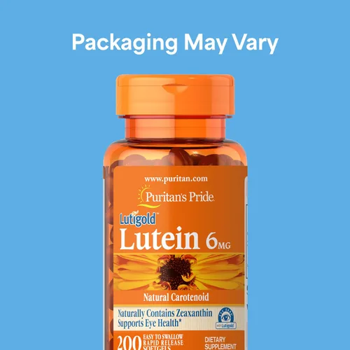Vista 2 de Puritan's Pride Carotenoide de luteína Lutigold Premium 6mg con zeaxantina para hombres y mujeres, suplemento dietético para apoyo a la salud