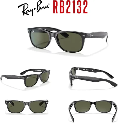 Vista 7 de Ray-Ban RB2132 - Lentes de sol cuadrados WAYFARER de 2.165 in para hombres y mujeres + paquete con kit de gafas de diseñador iWear