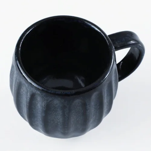 Vista 2 de Asayu Japan Juego de cafetera de cerámica para verter café en azul marino oscuro, soporte de filtro de papel de preparación lenta y gotero con 3