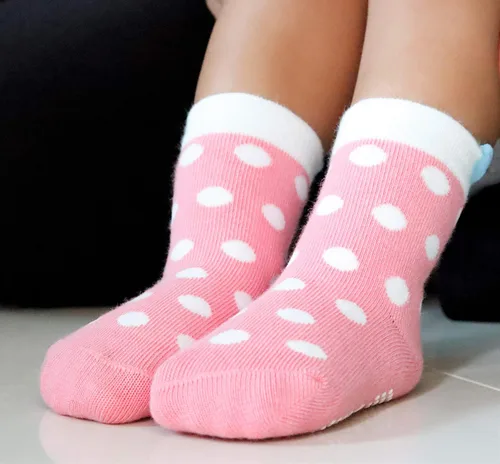 Vista 6 de RATIVE Non Skid Anti Slip Cotton Dress Crew Socks With Grips For Baby Infant Toddler Kids Girls
