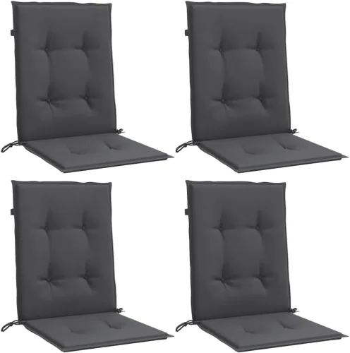 Vista 3 de Cojines de silla Lowback, 4 unidades, color antracita melange, 39.4 x 19.7 x 1.6 pulgadas, cojines de tela para Sillas De Comedor, cojines y cojines