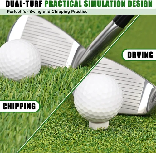 Vista 5 de Premium Golf Hitting Mat, 10mm Foam Padding with Rubber Backing Golf Mat, Golf Practice Mat for Indoor and Outdoor Training