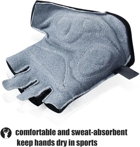 Vista 3 de OZERO Guantes de ciclismo sin dedos para hombres y mujeres guantes de bicicleta de montaña para montar entrenamiento motocicleta