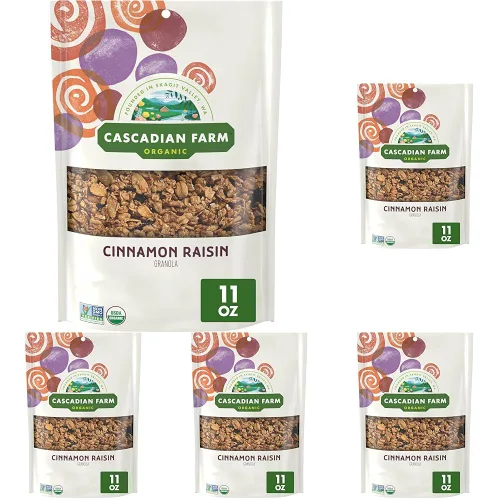 Vista 19 de Cascadian Farm Granola orgánica, cereales de canela y pasas, bolsa resellable, 11 onzas