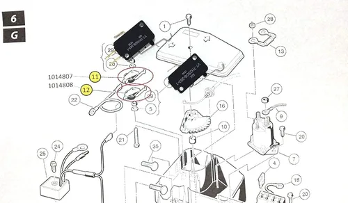 Vista 4 de Kit de microinterruptores para carrito de golf a gas Club Car DS 1999-actual 101979101 1014808 1014807
