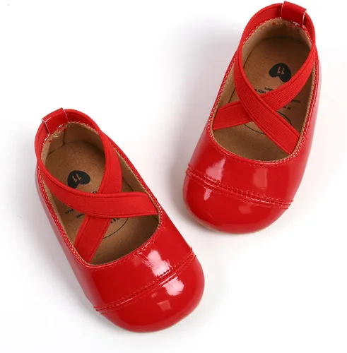 Vista 3 de GAISUMMI Zapatos planos Mary Jane para bebés y niñas, con suela de goma suave antideslizante, zapatos de vestir de princesa