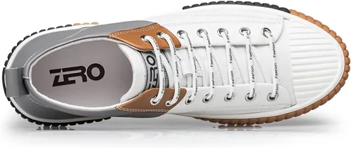 Vista 3 de ZRO Zapatillas de deporte altas de los hombres, zapatos casuales transpirables de cuero para los hombres S05806