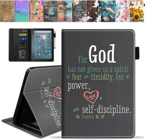 Vista 23 de Funda para tableta Amazon Fire Max 11 (11 pulgadas, 13ª generación, versión 2023) con ranura para tarjetas y apagado y encendido automático, funda